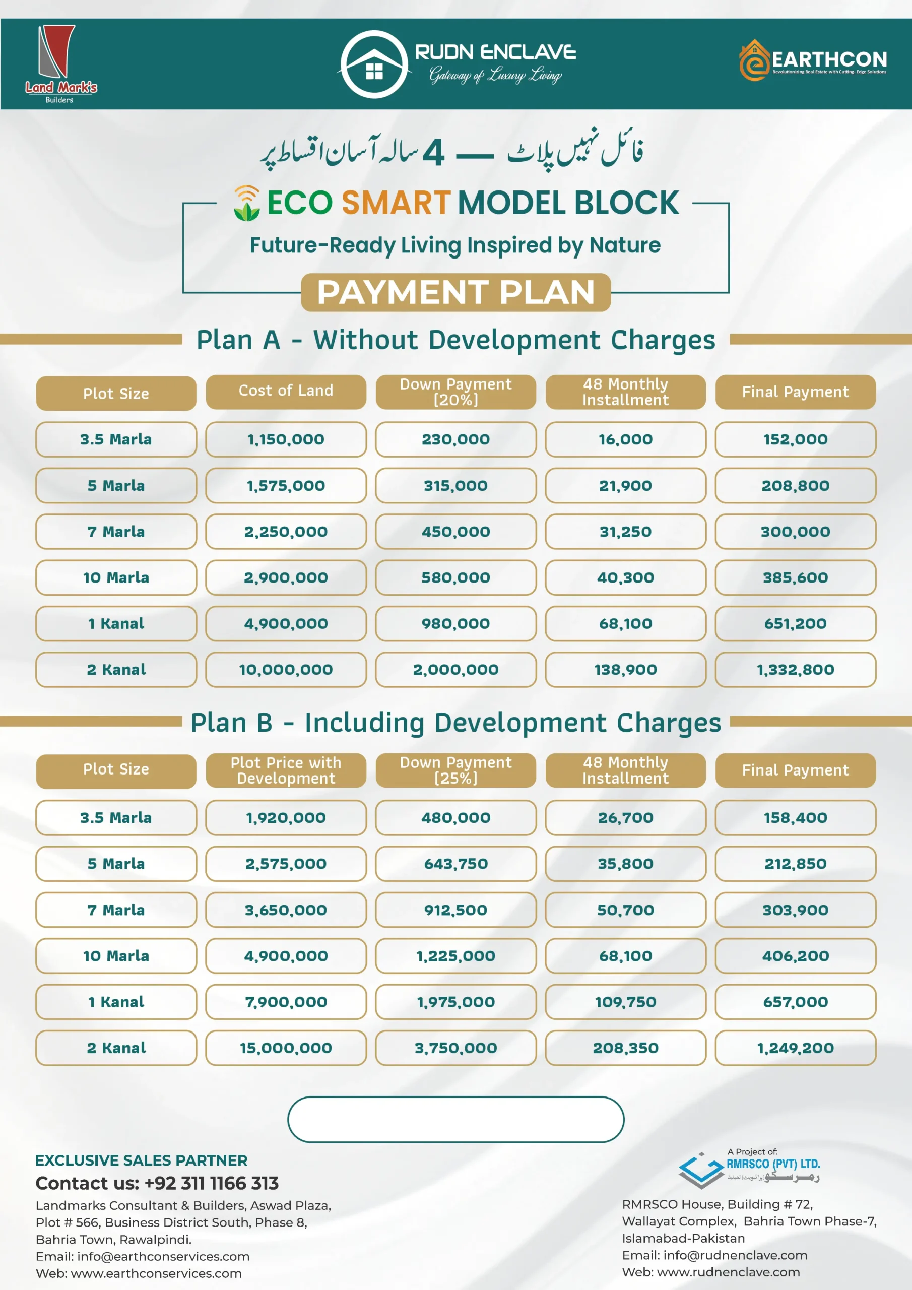 Eco Smart Model Block Payment Plan