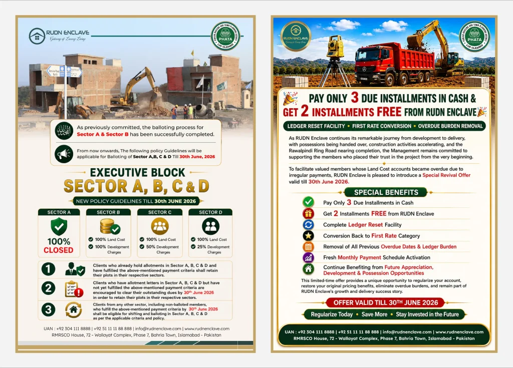 New-Policy-Guidelines-Executive-block-Sector A,B,C & D