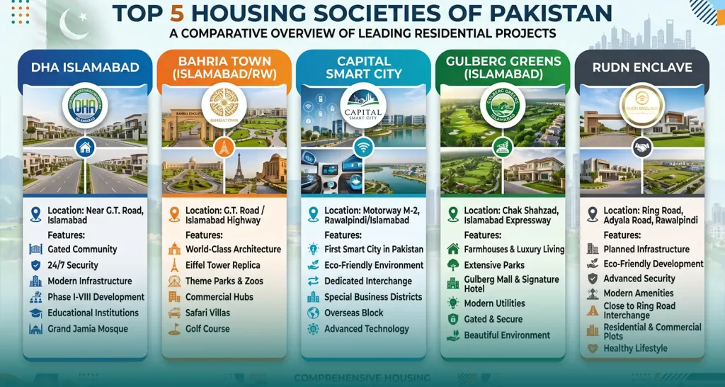 Top 10 Housing Societies in Pakistan 2024