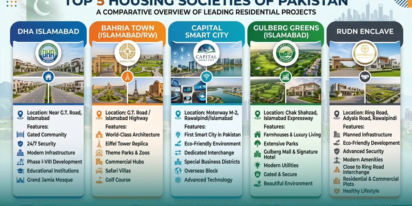 Top 10 Housing Societies in Pakistan 2024